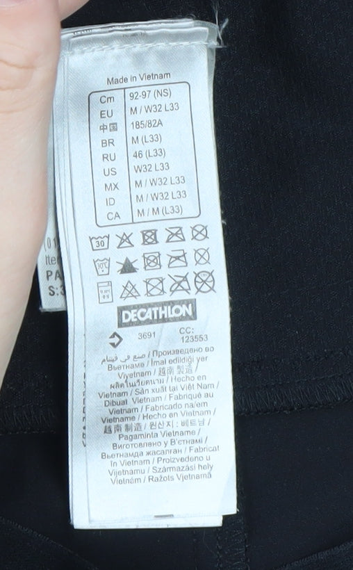 Decathlon Men's Black M Jogger Trousers with Pockets Stretch
