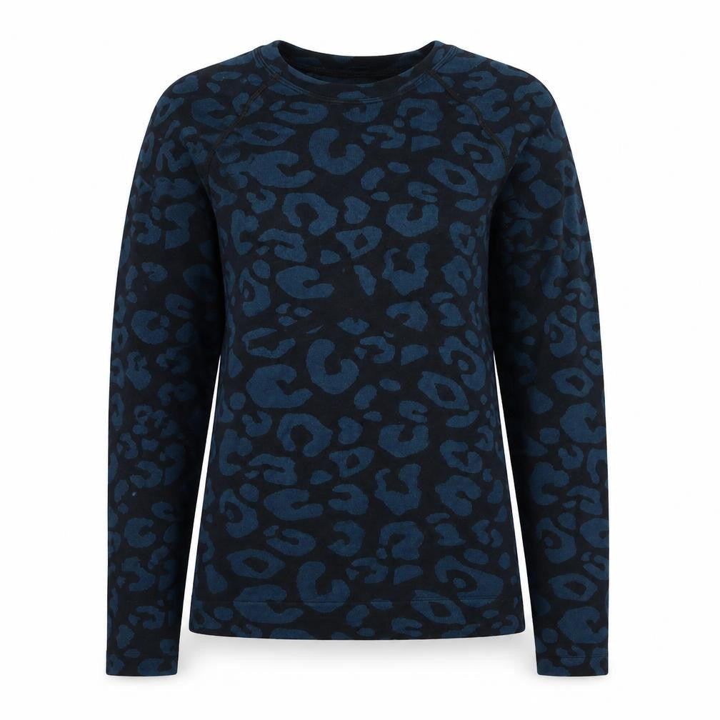 Sweaty Betty Womens Blue Animal Print Long Sleeve Top Size S