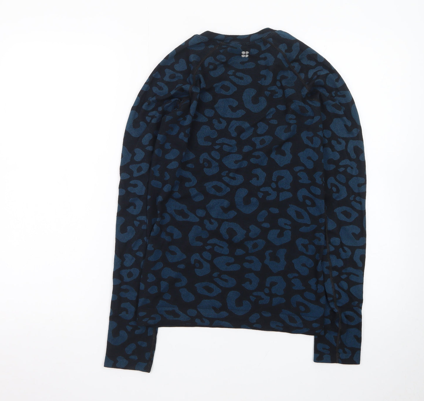 Sweaty Betty Womens Blue Animal Print Long Sleeve Top Size S