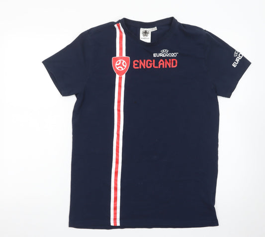 UEFA Euro 2020 England Navy Cotton T-Shirt Men's Medium Short Sleeve