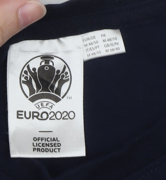 UEFA Euro 2020 England Navy Cotton T-Shirt Men's Medium Short Sleeve