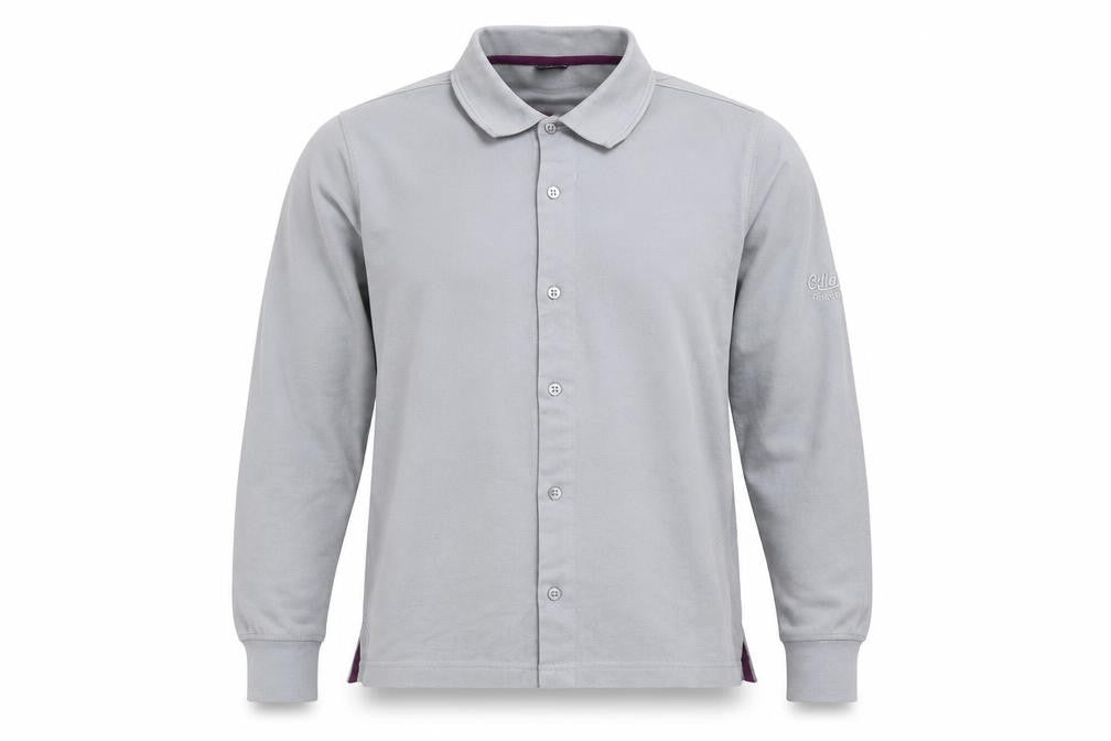 Cotton Traders Men's Grey Long Sleeve Polo Shirt XS Classic Fit