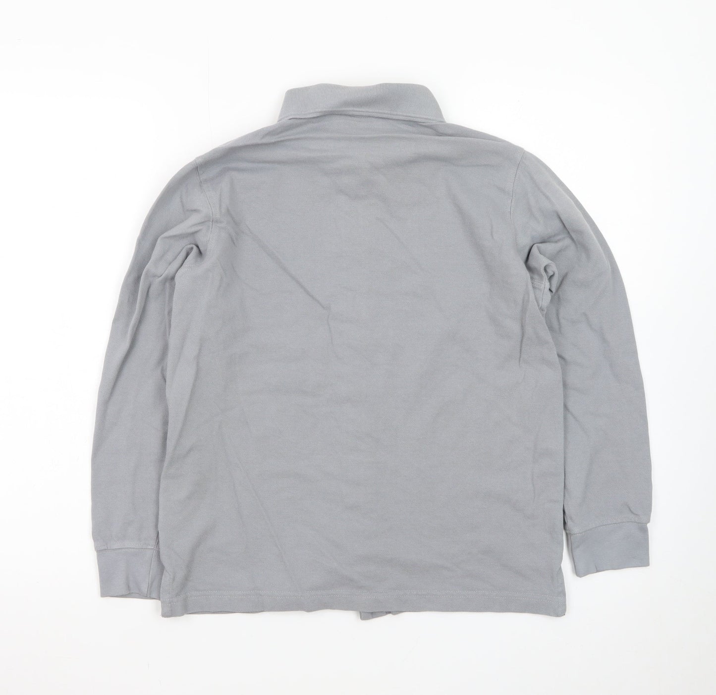 Cotton Traders Men's Grey Long Sleeve Polo Shirt XS Classic Fit