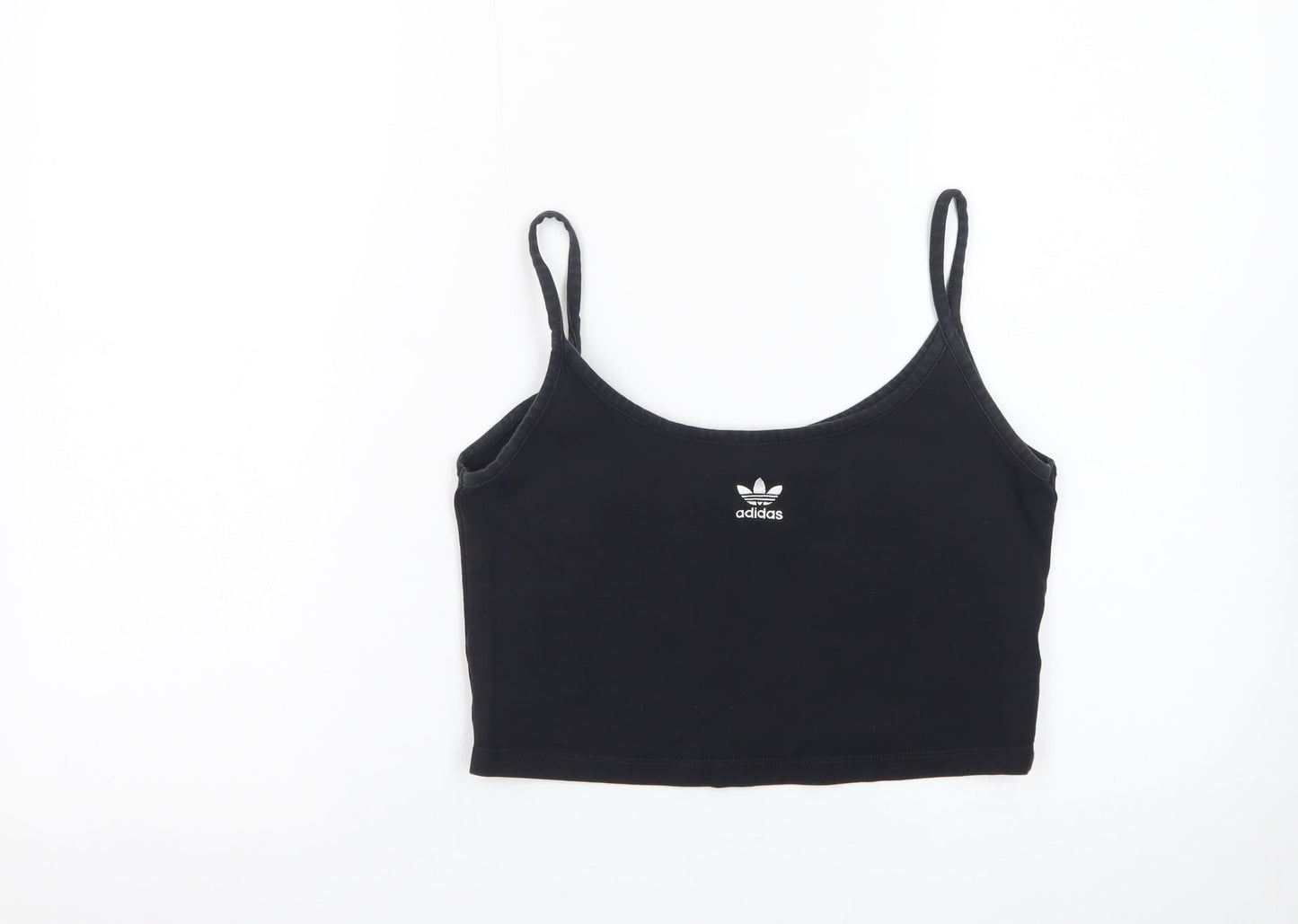 Adidas Womens Black Cropped Camisole Tank Top UK 8