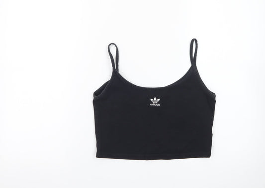Adidas Womens Black Cropped Camisole Tank Top UK 8