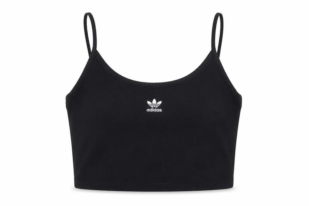 Adidas Womens Black Cropped Camisole Tank Top UK 8