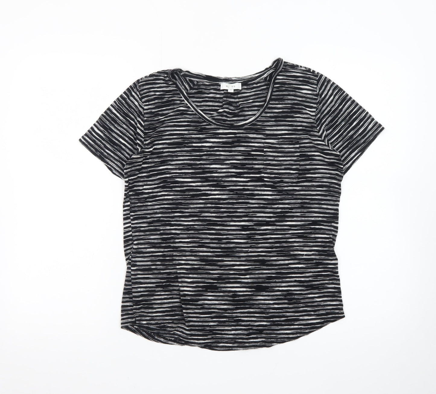 Reiss Women's Black Striped Jersey T-Shirt Size S