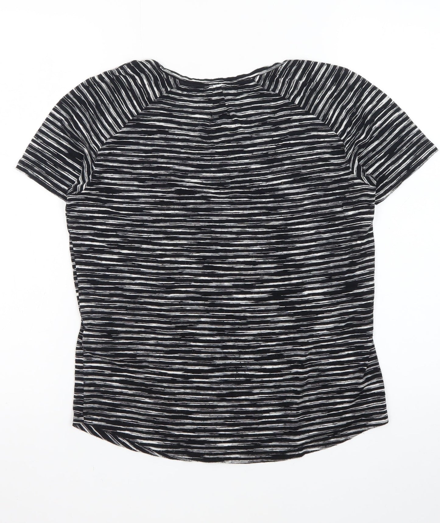 Reiss Women's Black Striped Jersey T-Shirt Size S