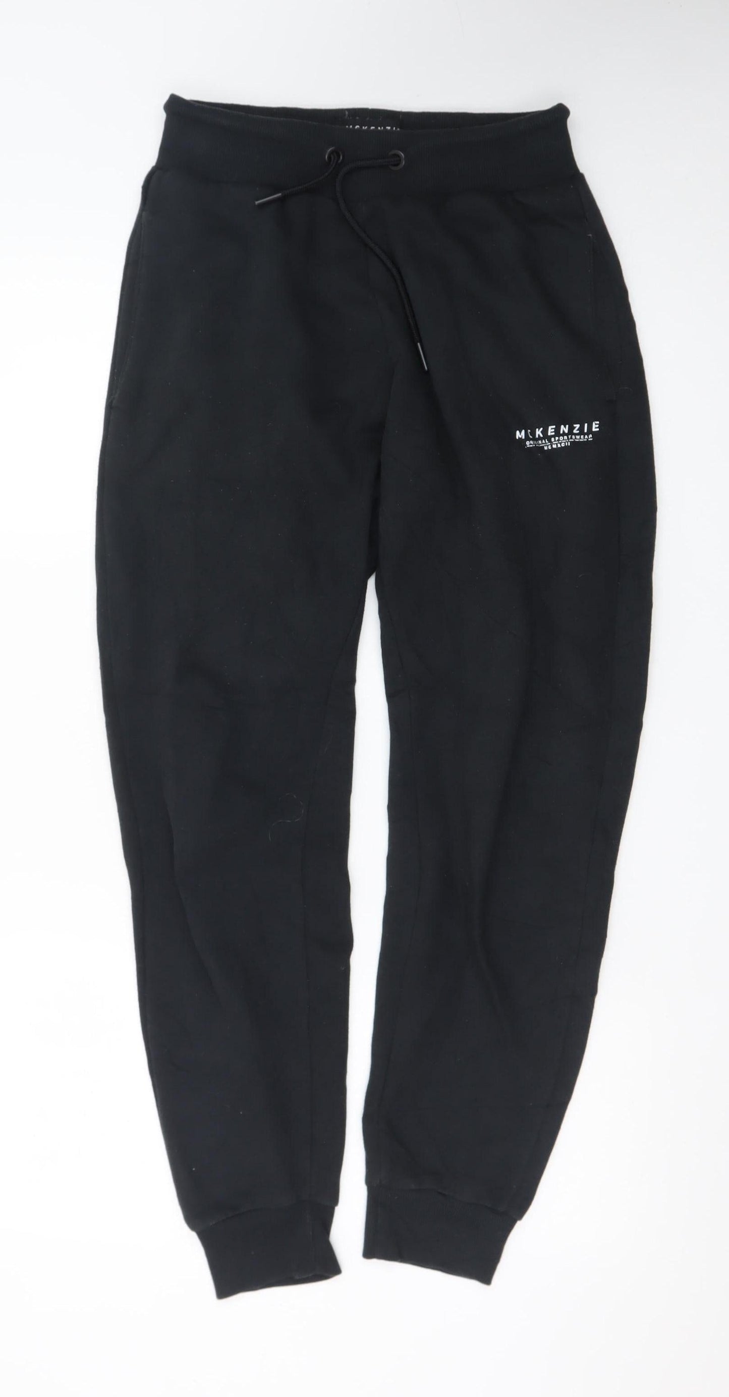 McKenzie Men's Black Jogger Trousers M Regular Fit Fleece Casual