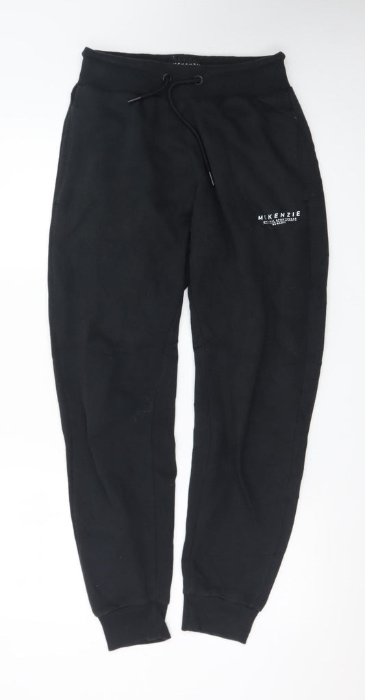 McKenzie Men's Black Jogger Trousers M Regular Fit Fleece Casual