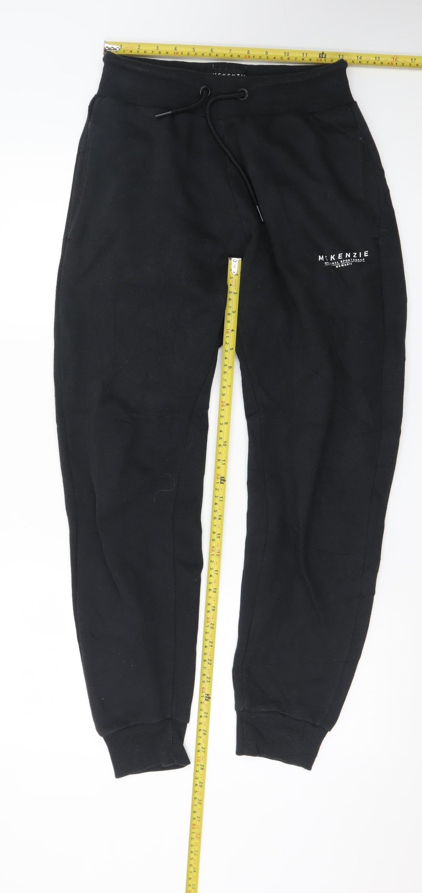 McKenzie Men's Black Jogger Trousers M Regular Fit Fleece Casual