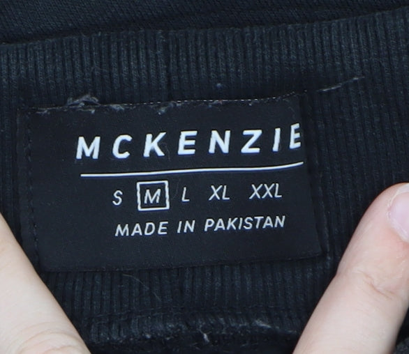 McKenzie Men's Black Jogger Trousers M Regular Fit Fleece Casual