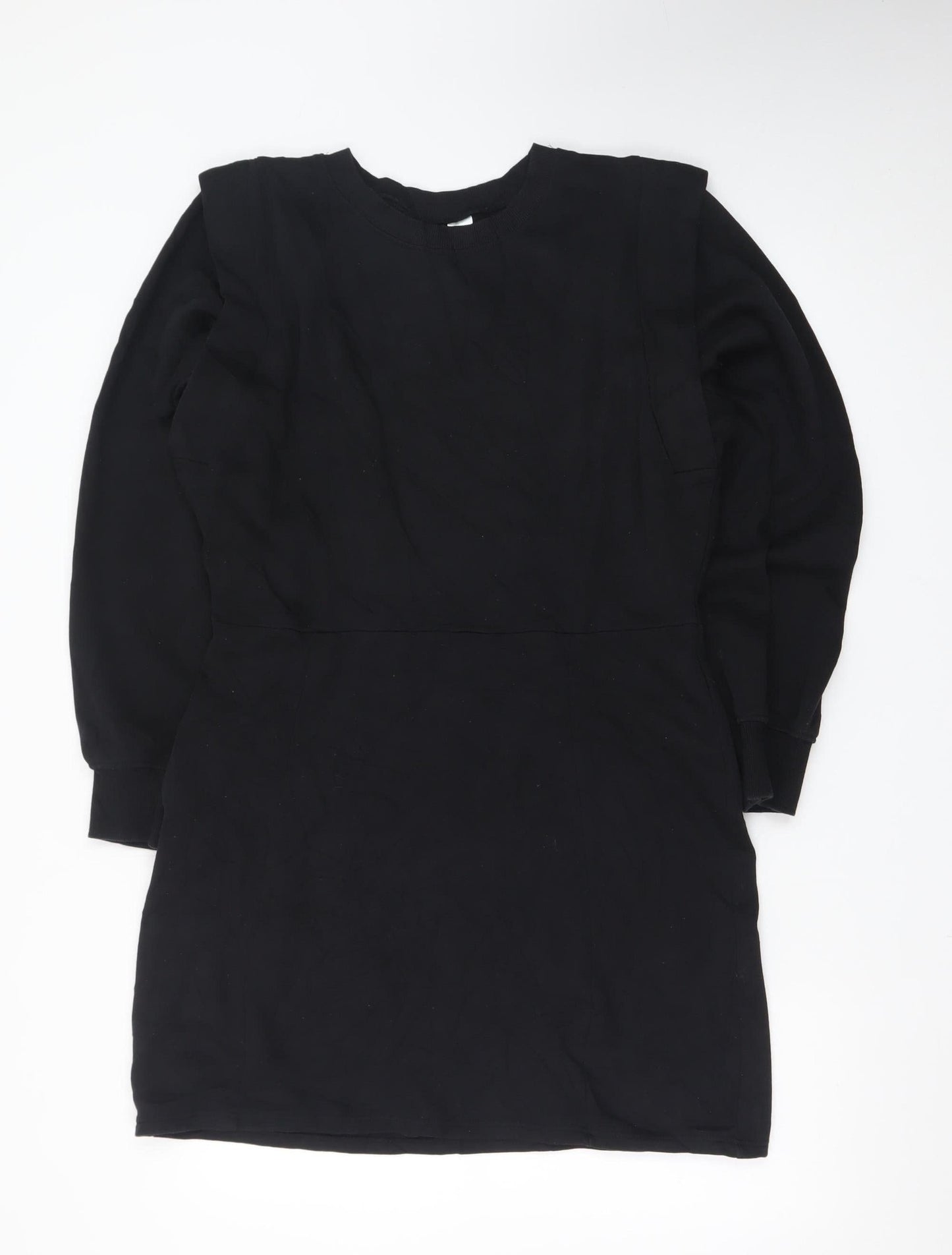 H&M Divided Black Long Sleeve Sweatshirt Dress Women L Casual