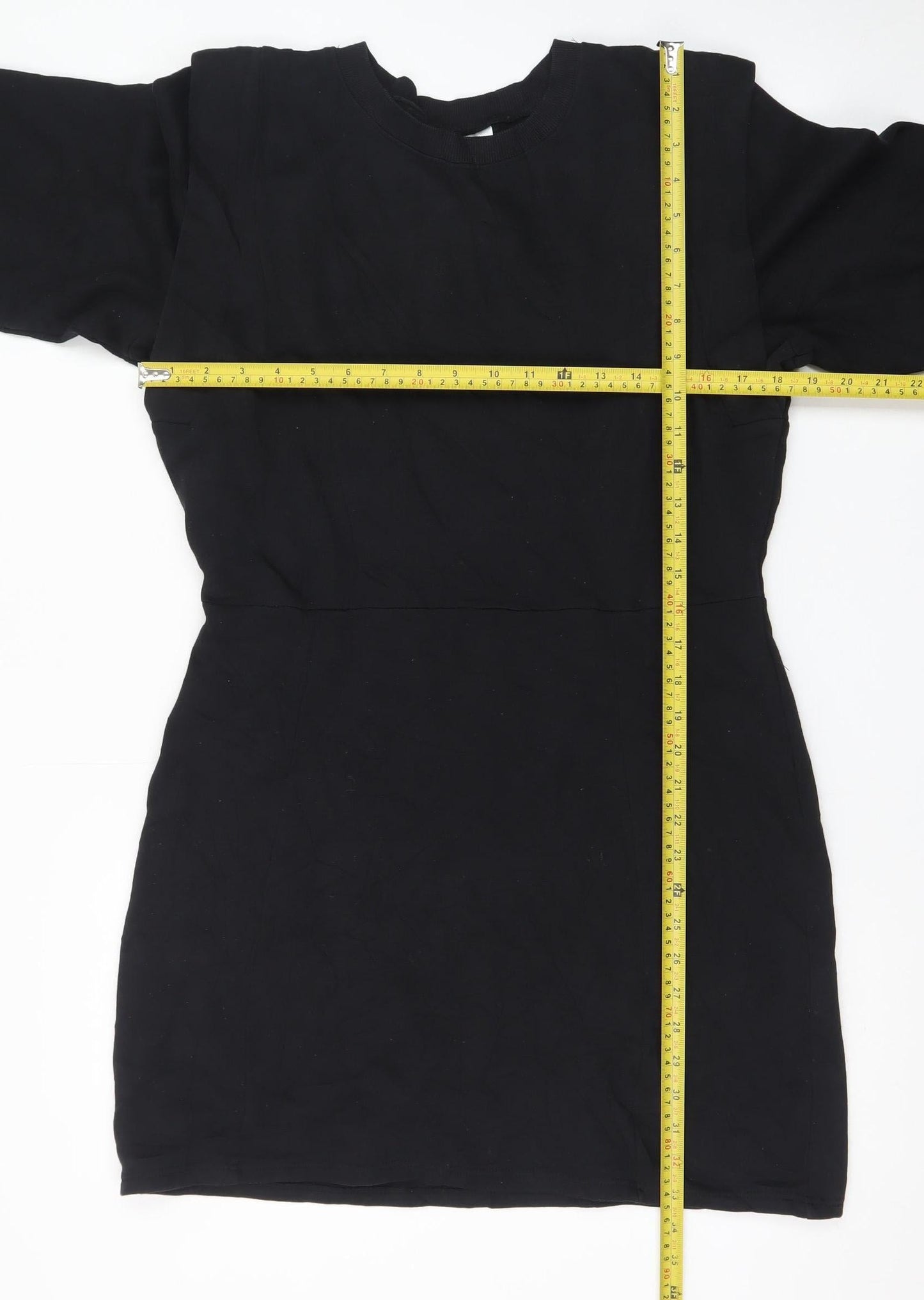 H&M Divided Black Long Sleeve Sweatshirt Dress Women L Casual