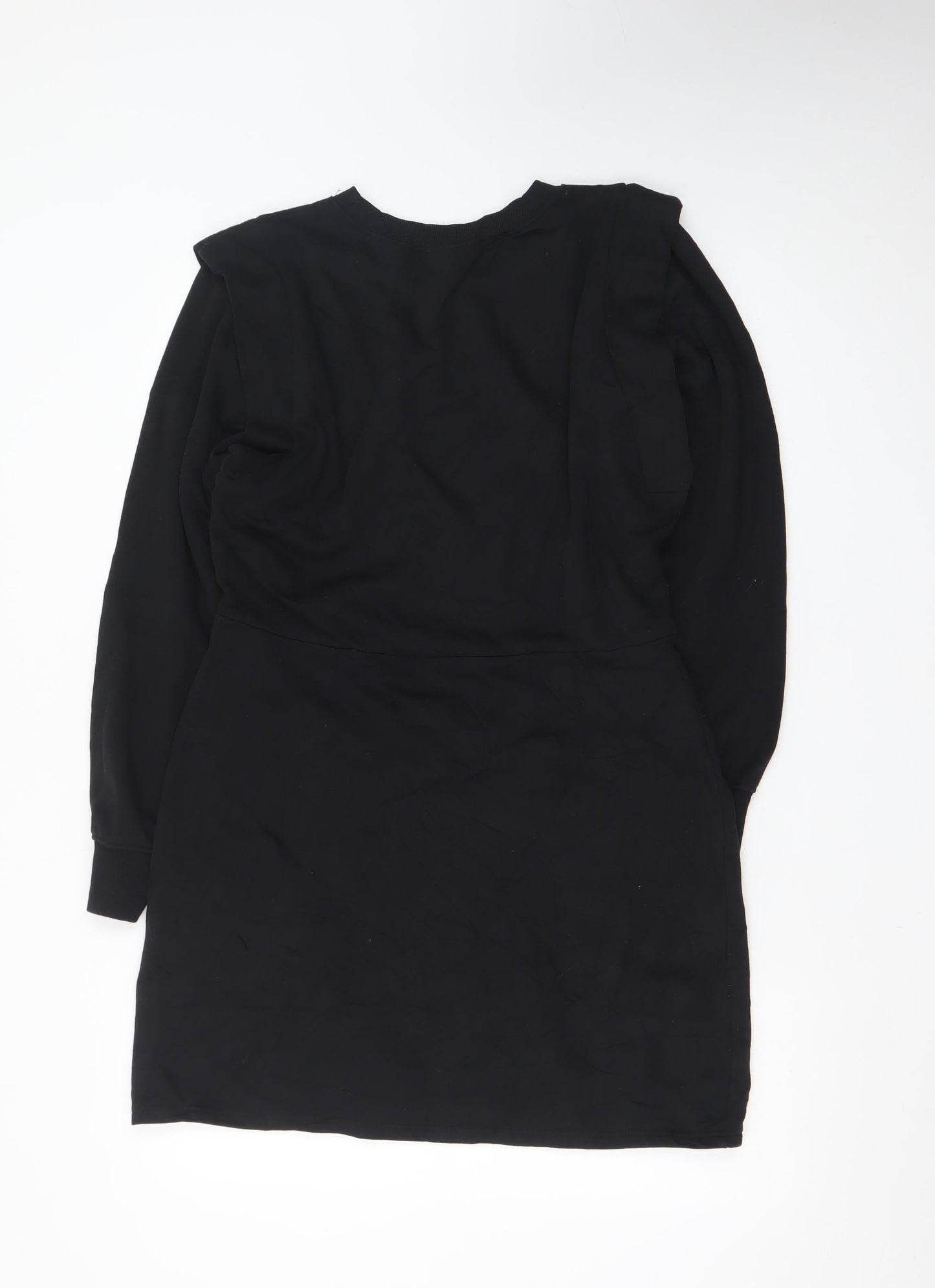 H&M Divided Black Long Sleeve Sweatshirt Dress Women L Casual