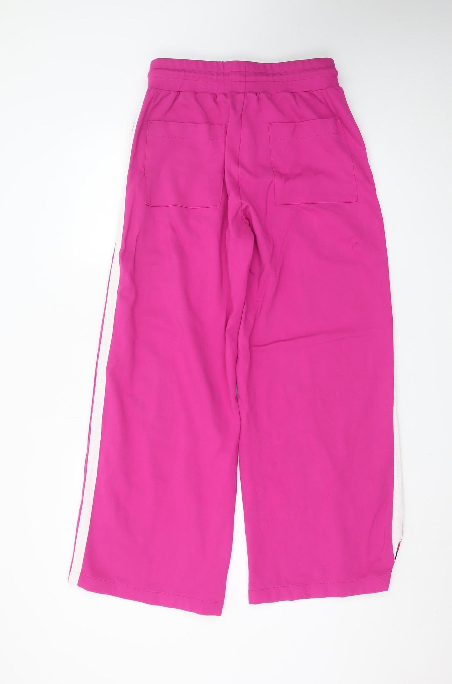 Marks and Spencer Womens Pink Wide-Leg Trousers Size 12 Regular