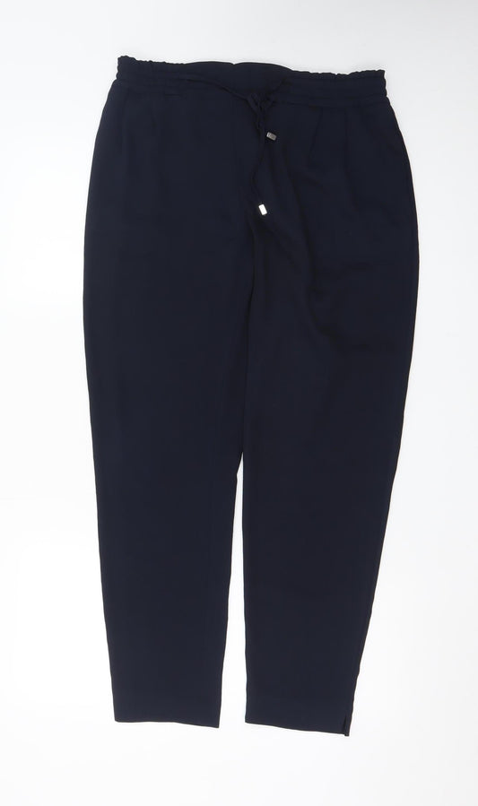 Zara Basic Men's Black Elastic Waist Tapered Trousers M