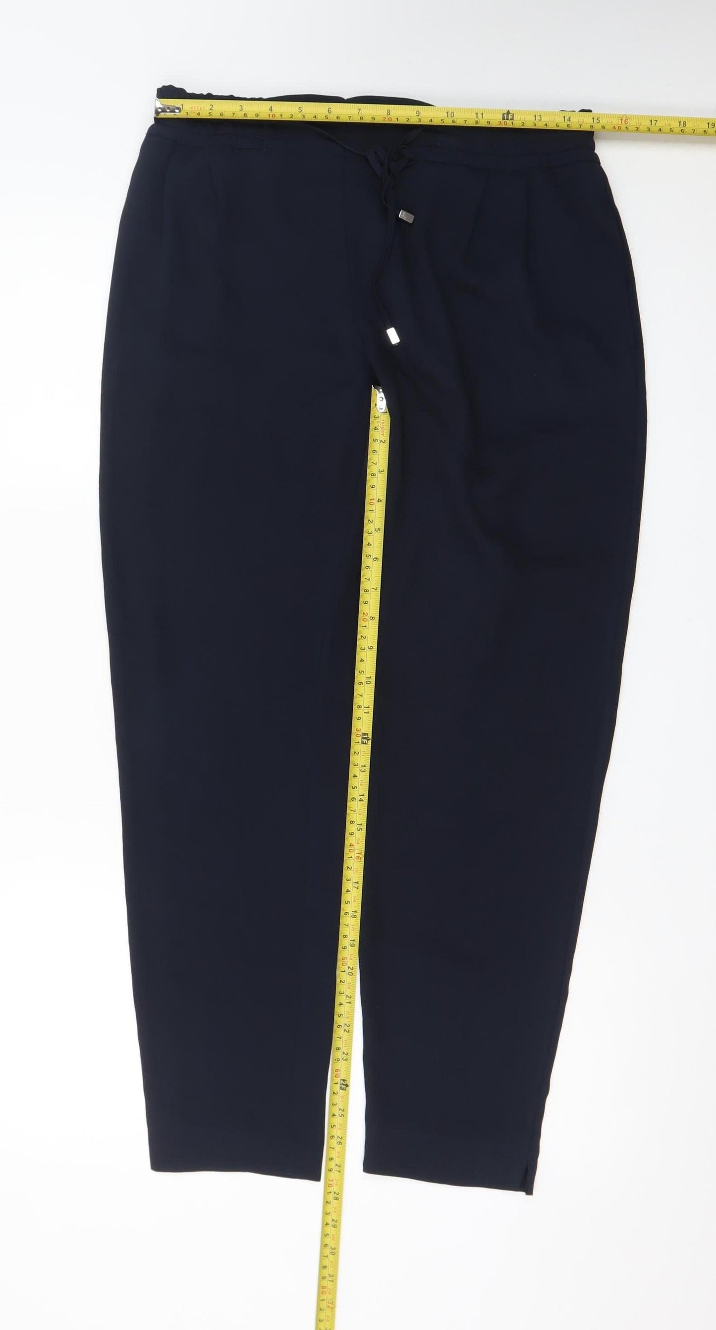 Zara Basic Men's Black Elastic Waist Tapered Trousers M