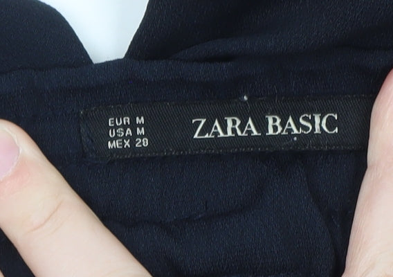 Zara Basic Men's Black Elastic Waist Tapered Trousers M