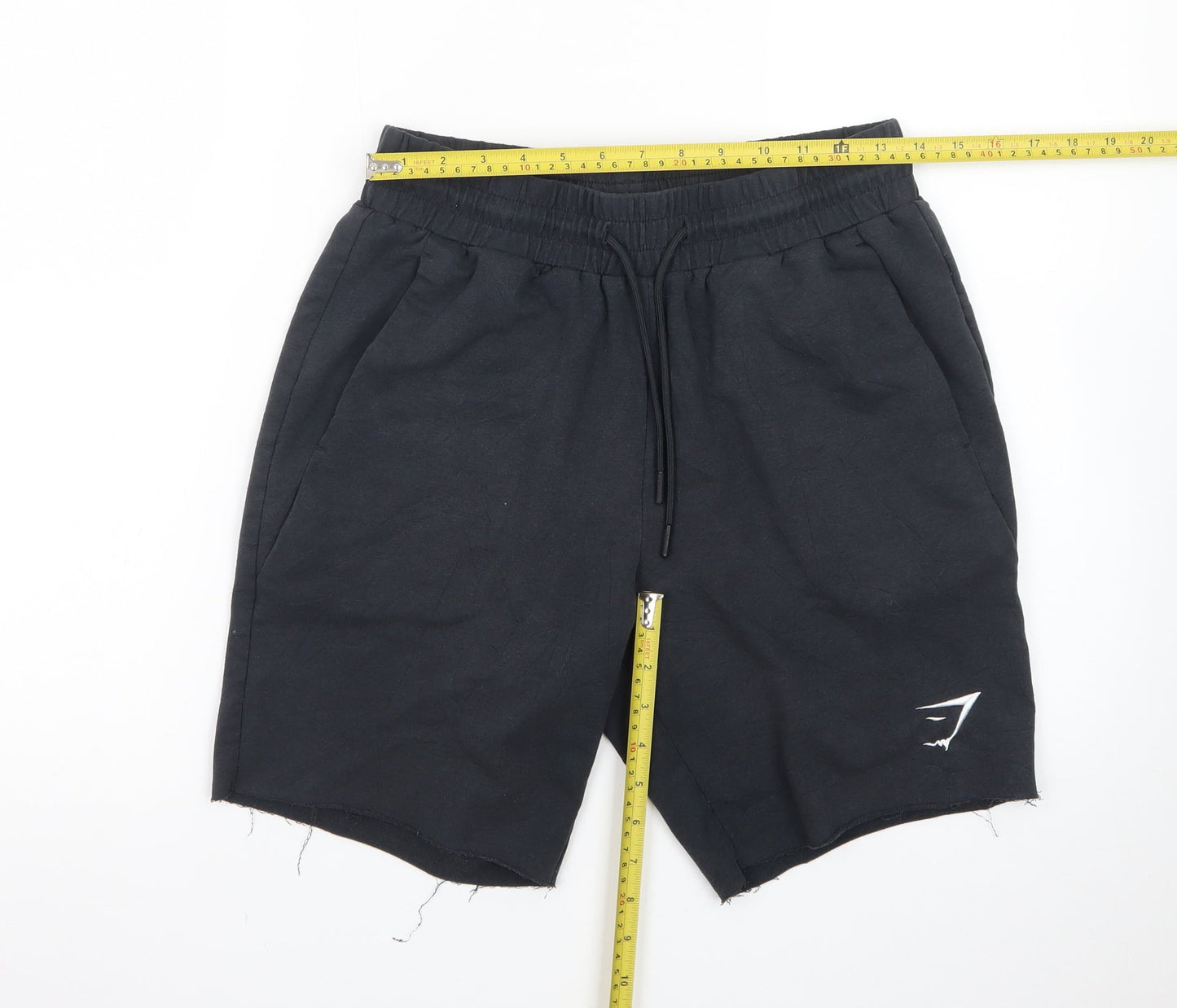 Gymshark Mens Black S Sweat Shorts Elastic Waist Drawstring Casual