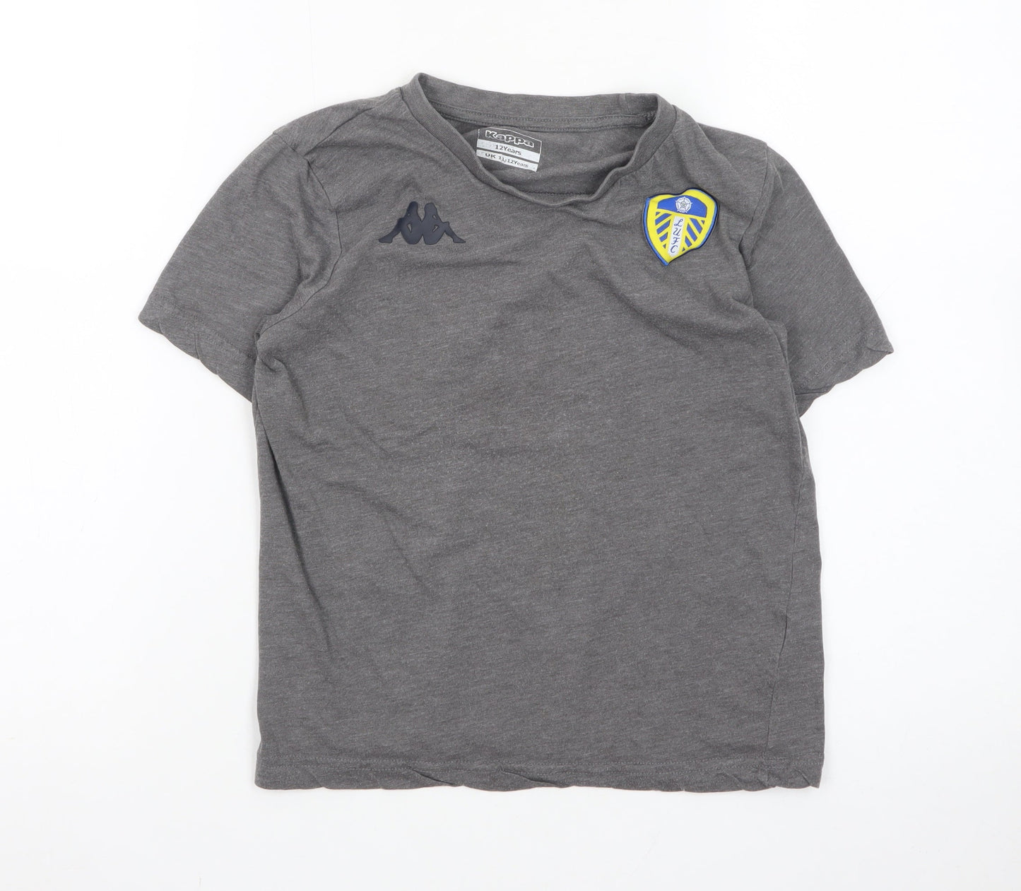Kappa Boys Grey Leeds United Short Sleeve T-Shirt 11-12 Years