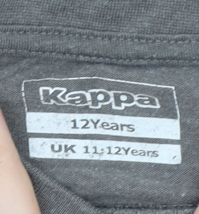 Kappa Boys Grey Leeds United Short Sleeve T-Shirt 11-12 Years