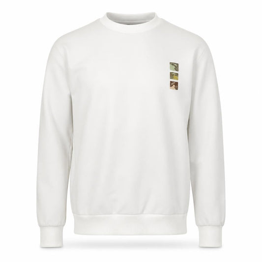 Urban Revivo Men's White XS Pullover Sweatshirt Logo Print