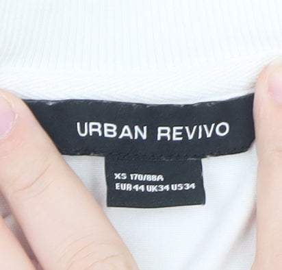 Urban Revivo Men's White XS Pullover Sweatshirt Logo Print