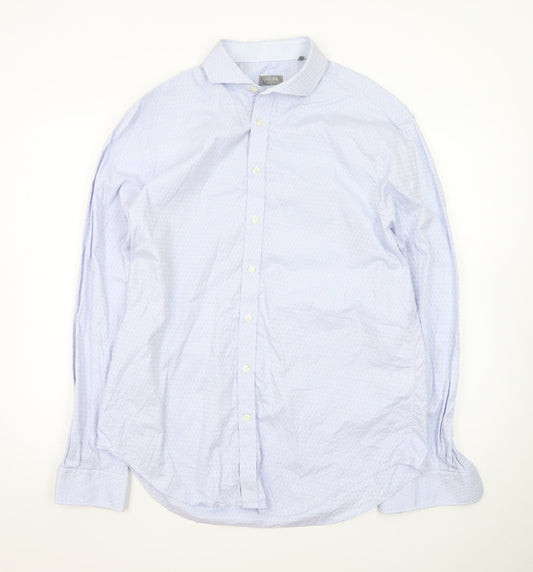 Jaeger Men's Blue Regular Fit Long Sleeve Dress Shirt 16.5in Collar