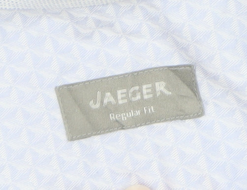 Jaeger Men's Blue Regular Fit Long Sleeve Dress Shirt 16.5in Collar