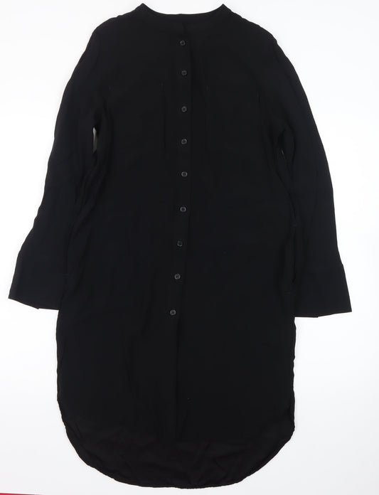 Marks and Spencer Women Black Size 10 Shirt Dress Long Sleeve