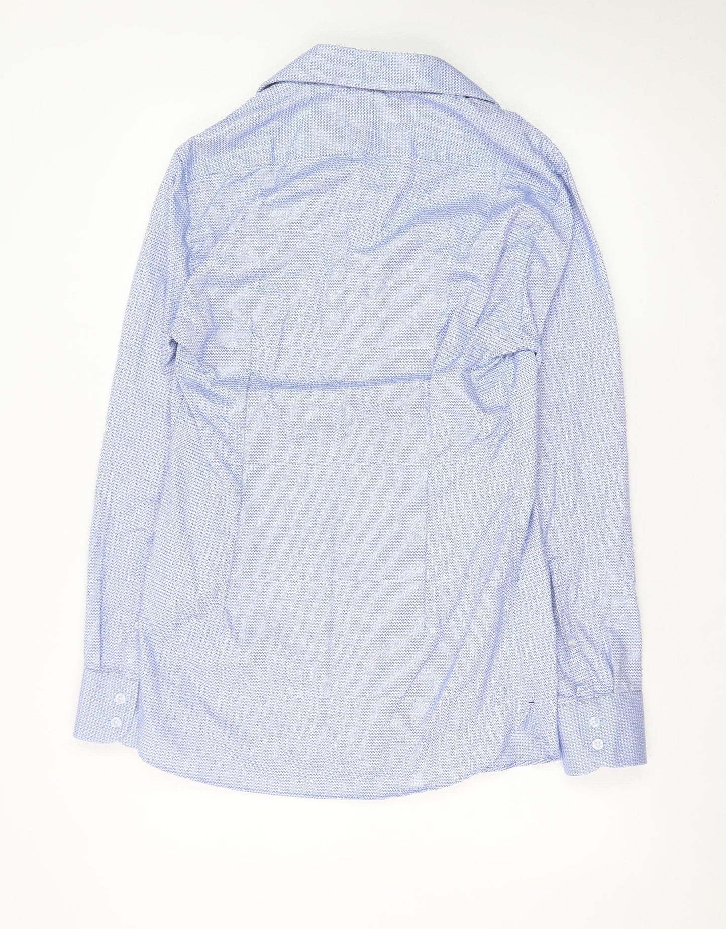 Marks and Spencer Men's Blue Slim Fit Luxury Cotton Formal Shirt 14.5in
