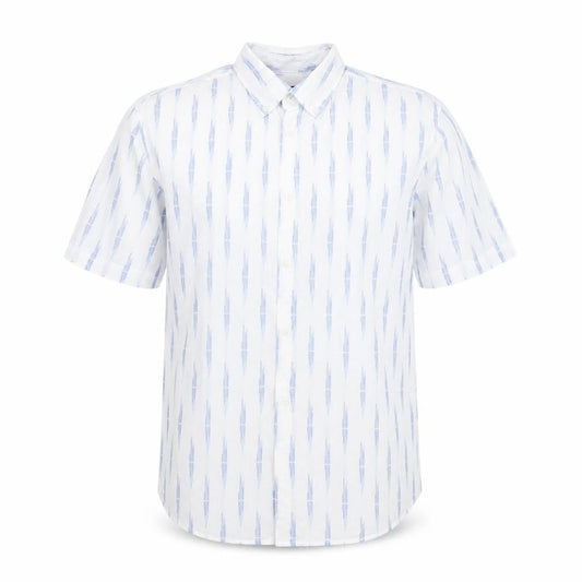 Marks & Spencer Men's White Geometric Short Sleeve Regular Fit Shirt S