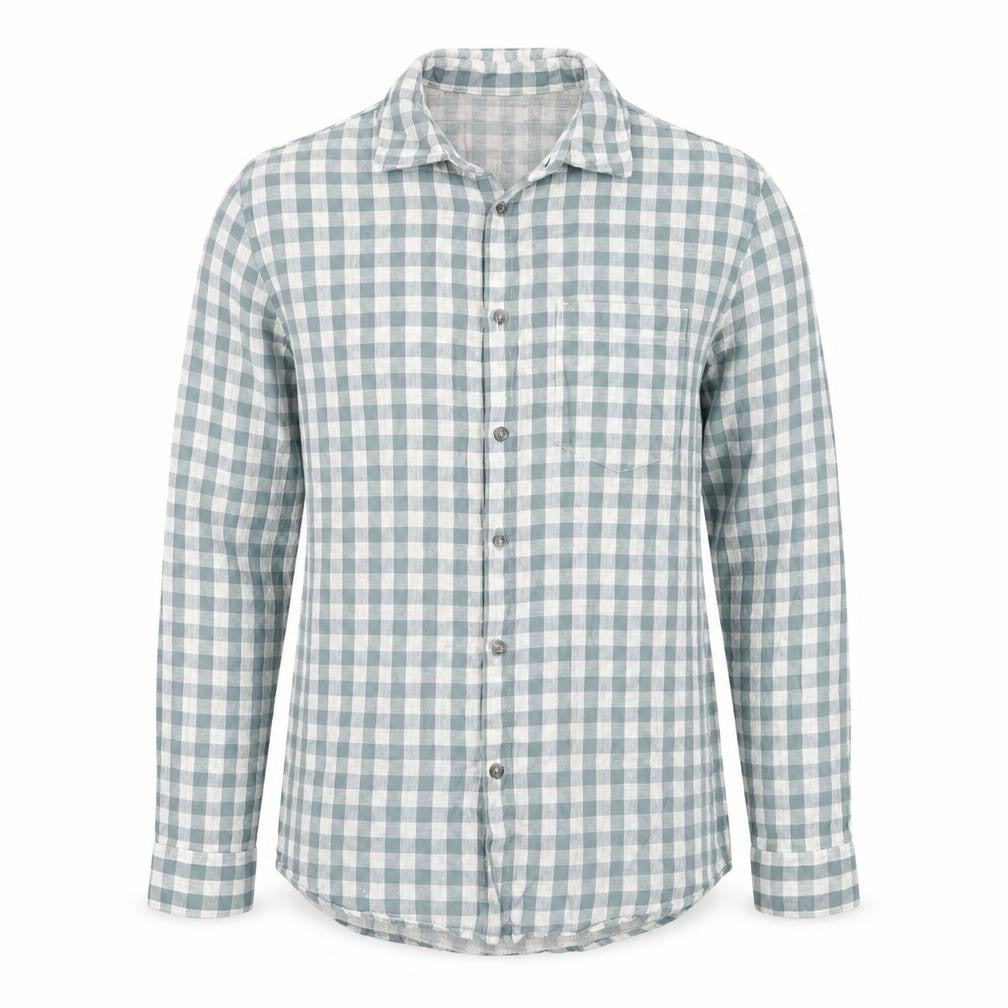 Marks & Spencer Men's Blue Check Regular Fit Cotton Shirt S