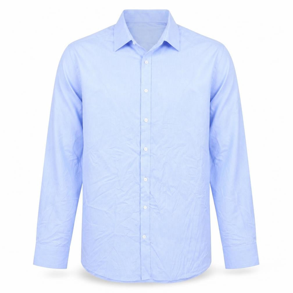 Marks and Spencer Men's Blue 17 Slim Fit Long Sleeve Dress Shirt