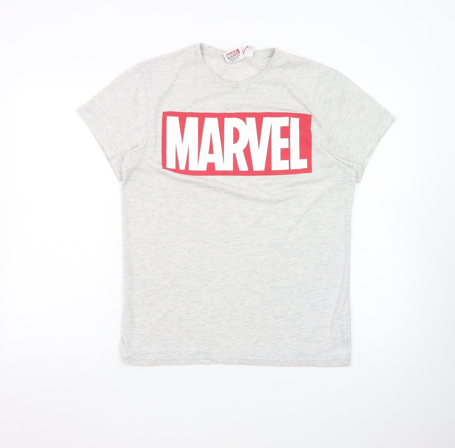 Marvel Boys Grey Short Sleeve Crew Neck Logo T-Shirt Size M