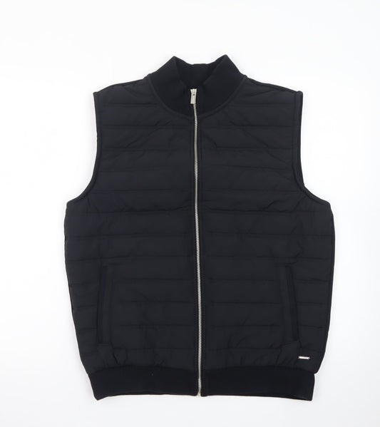 Marks and Spencer Men’s Black Puffer Waistcoat M Full Zip
