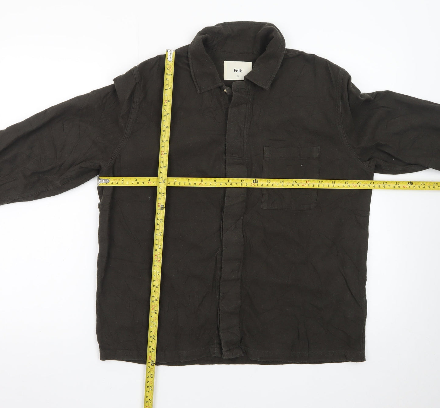Folk Men’s Brown Cotton Long Sleeve Regular Fit Formal Shirt M
