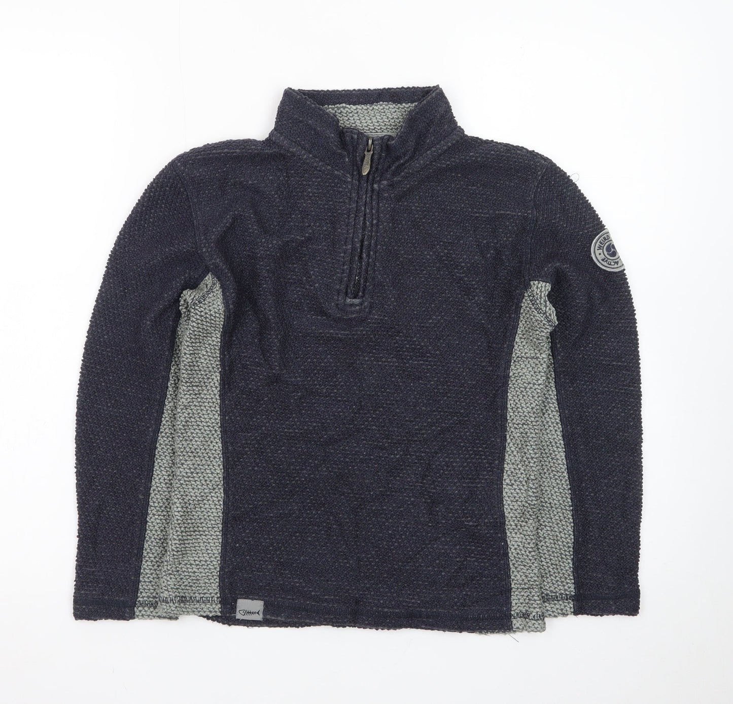 Weird Fish Boys Navy 1/2 Zip Pullover Jumper Size 11-12 Years