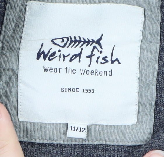 Weird Fish Boys Navy 1/2 Zip Pullover Jumper Size 11-12 Years