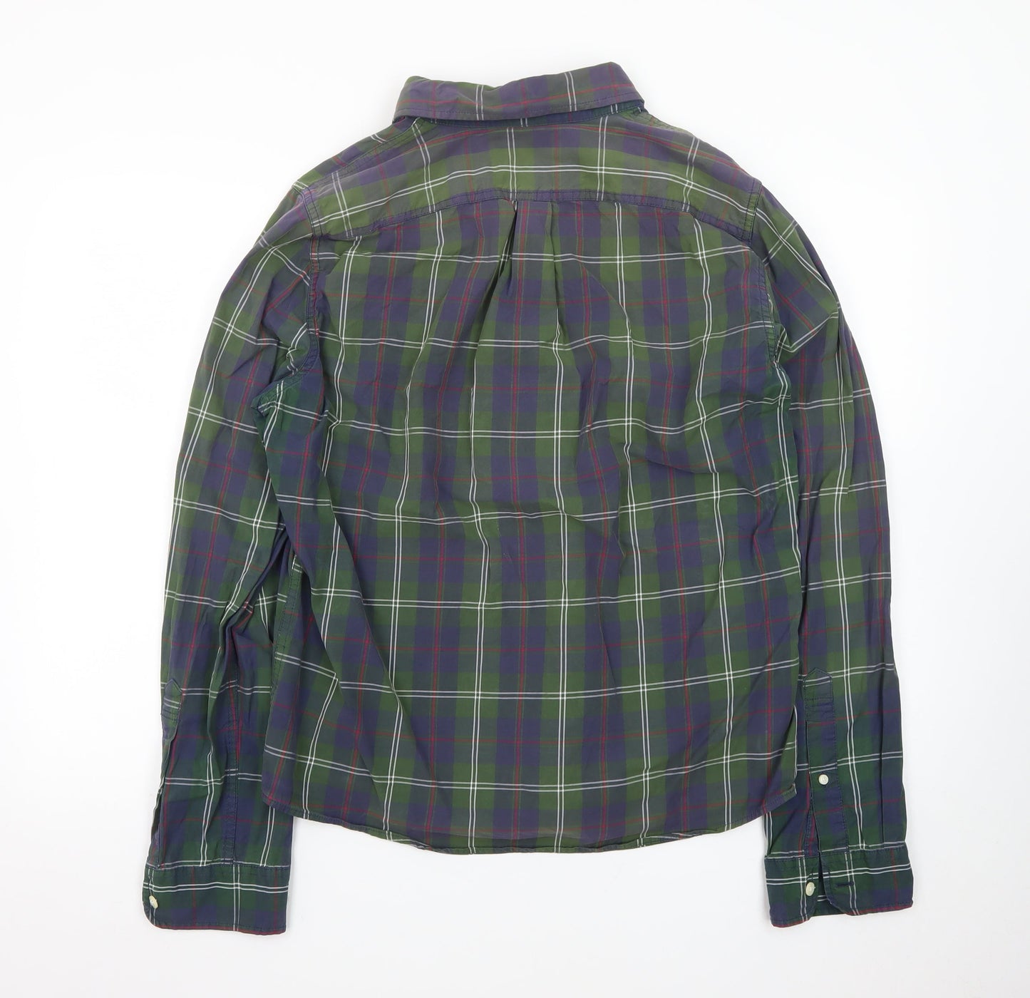 Abercrombie & Fitch Men's Green Check Button-Up Shirt XL