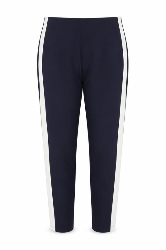 BARE Womens Navy Blue Side Stripe Skinny Trousers Size 14