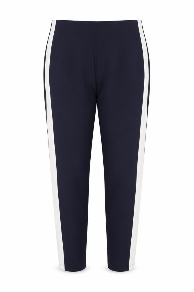 BARE Womens Navy Blue Side Stripe Skinny Trousers Size 14