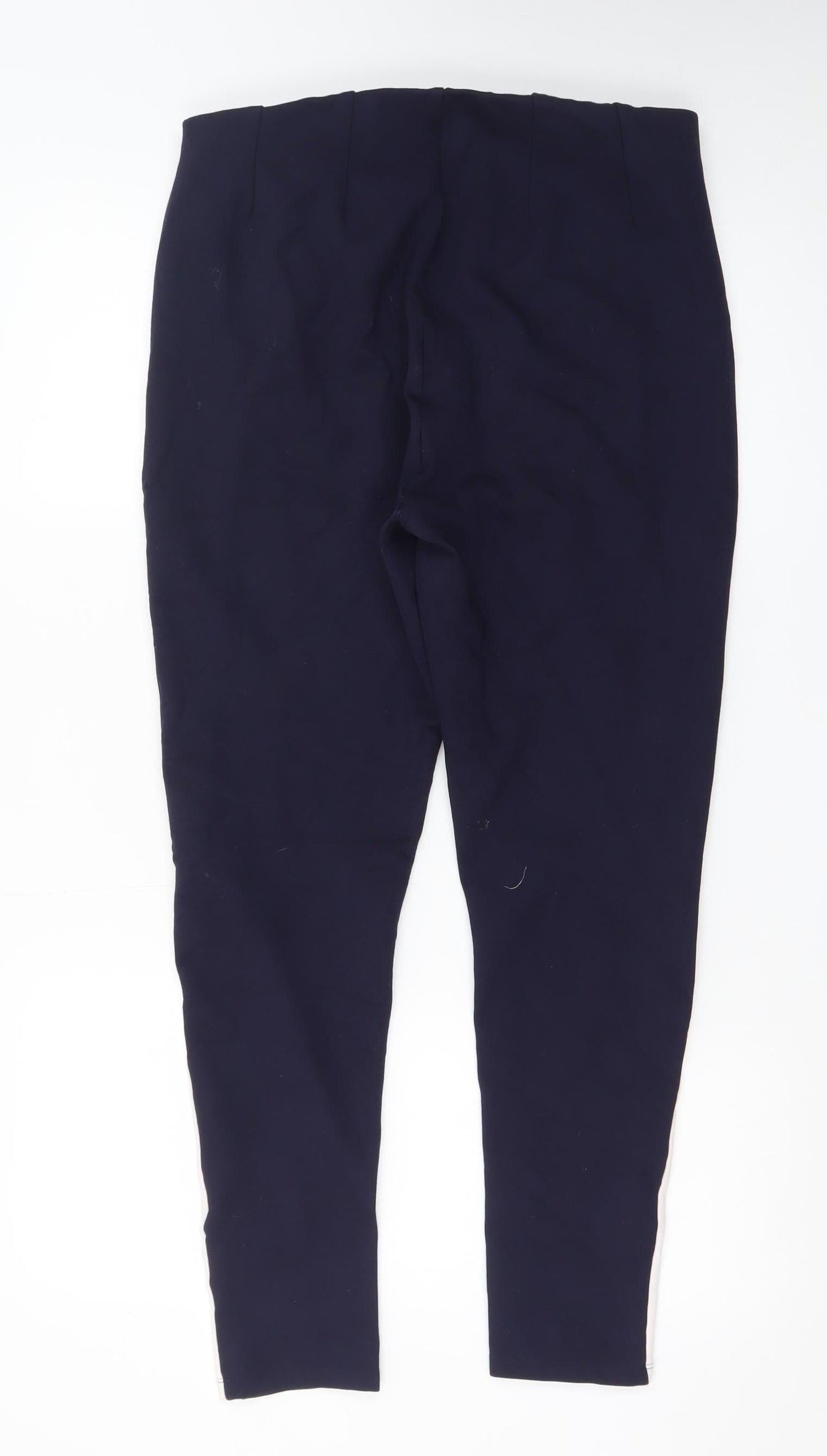 BARE Womens Navy Blue Side Stripe Skinny Trousers Size 14