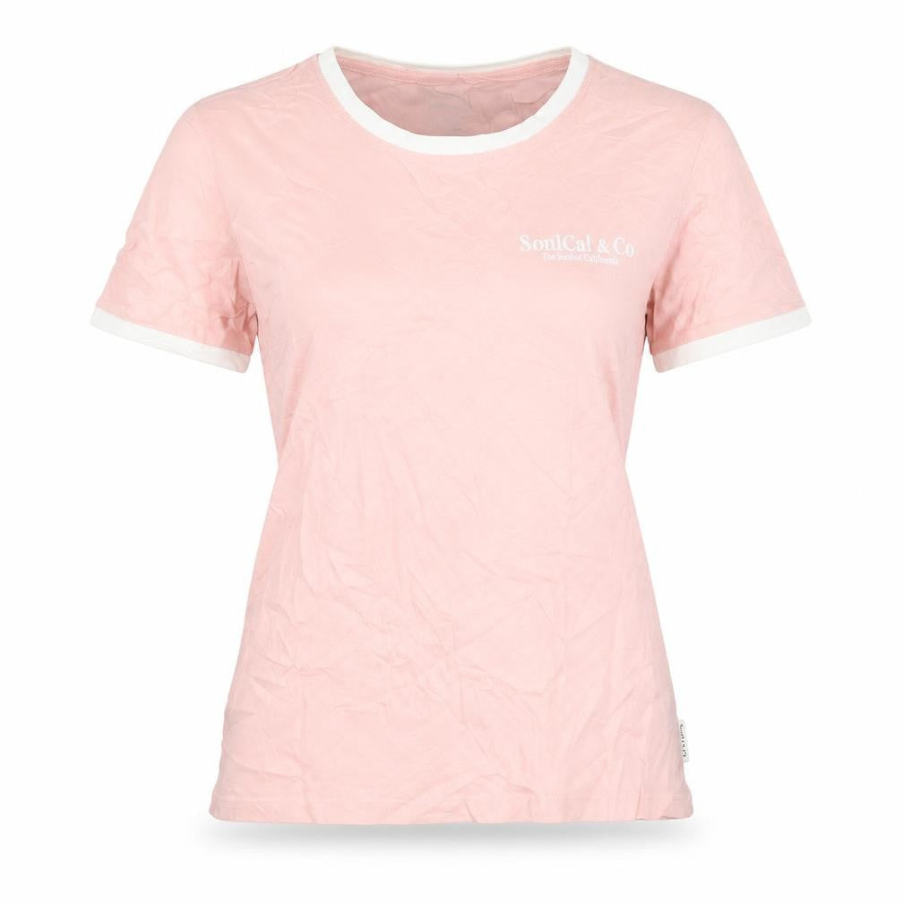 SoulCal Women's Pink Ringer T-Shirt Size 12 Cotton Casual Top