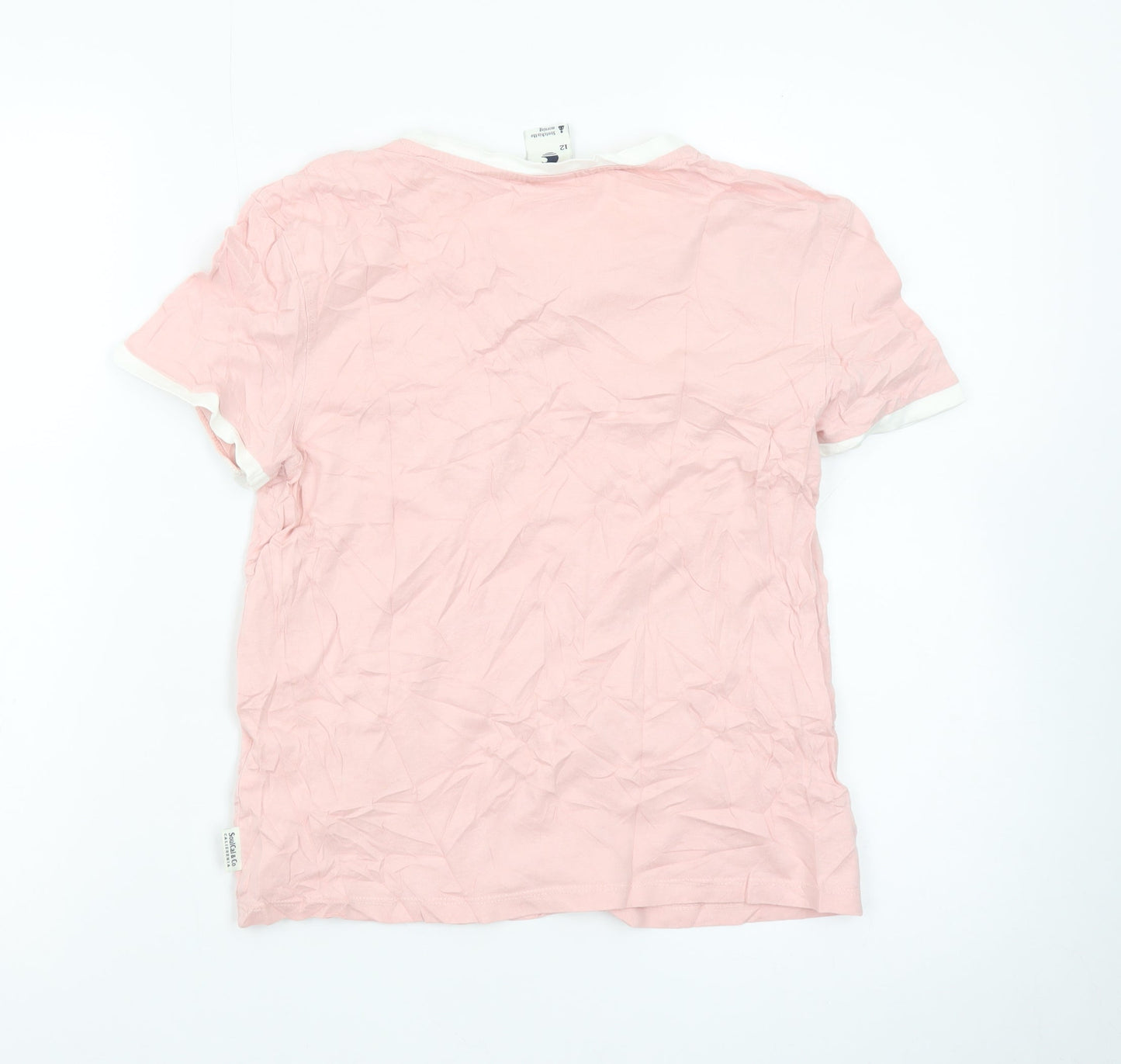 SoulCal & Co Women's Pink Ringer T-Shirt Size 12 Cotton Casual Top