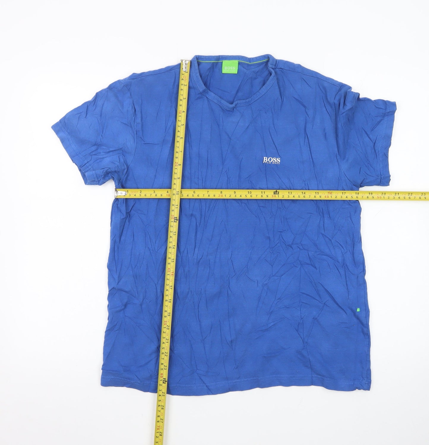 Hugo Boss Men Blue Cotton Crew Neck Short Sleeve T-Shirt Size L