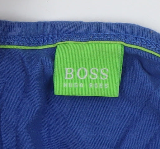 Hugo Boss Men Blue Cotton Crew Neck Short Sleeve T-Shirt Size L