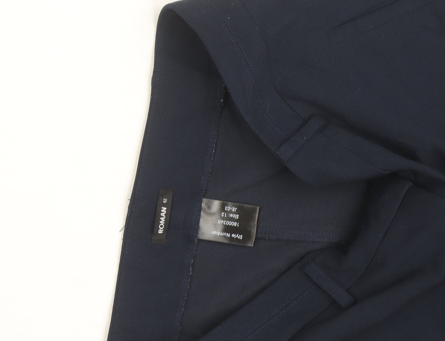 Roman Blue Slim Fit Women's Trousers Size 12 Stretch Comfort