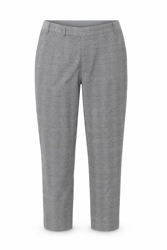 Uniqlo Women's Grey Check Stretch Work Trousers Size 12